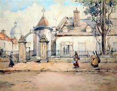 Watercolor painting of Château Ramezay architectural facade