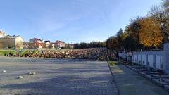 Graves of fallen soldiers at Lychakiv Cemetery Field of Mars in Lviv during Russian aggression on Ukraine