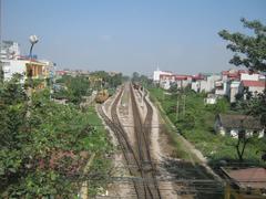Ga Ninh Bình railway station aerial view from Thanh Bình overpass in Ninh Bình