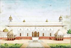 The Rung Muhul series of 31 paintings by Ghulam Ali Khan, depicting Rang Mahal and other Delhi monuments, including portraits of Mughal Emperor Bahadur Shah II and his sons