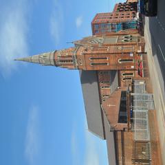 Exterior view of St Anne's Church, a listed building at Alcester Street, Deritend, Birmingham with historic architecture