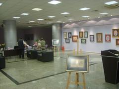 Istanbul Metrosu Taksim Sergi Salonu metro station interior with artistic exhibition