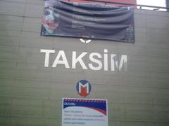 Metro sign at the entrance to the metro station at Taksim Square in Istanbul