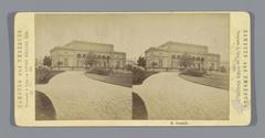 Exterior facade of the Hamburger Kunsthalle museum in Hamburg, stereoscopic photo from 1876