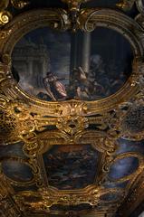 Ornate ceiling of the Senate Room Sala del Senato in the Doge's Palace Venice