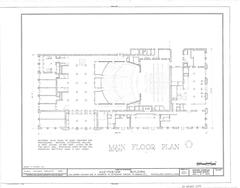 Architectural plan of the Auditorium Building in Chicago
