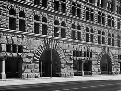 Exterior detail of Auditorium Building on Congress Street, Chicago