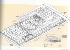Basement plan architectural drawing of the historic 1887 Auditorium Building in Chicago