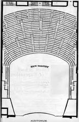 Seating plan of Auditorium Theatre circa 1894 showing detailed layout