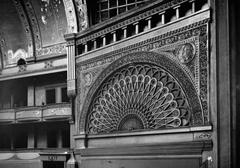 Interior detail of Auditorium Building theatre in Chicago with ornate and decorative architectural elements