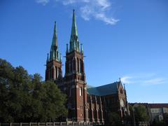 Johanneksenkirkko church in Helsinki with blue sky