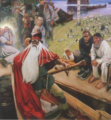 Väinämöinen departing scene from Finnish mythology artwork