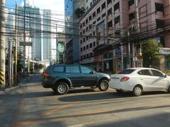 Chino Roces Avenue with buildings including Makati Cinema Square Tower and Plaza Fair in Pio del Pilar, Makati City