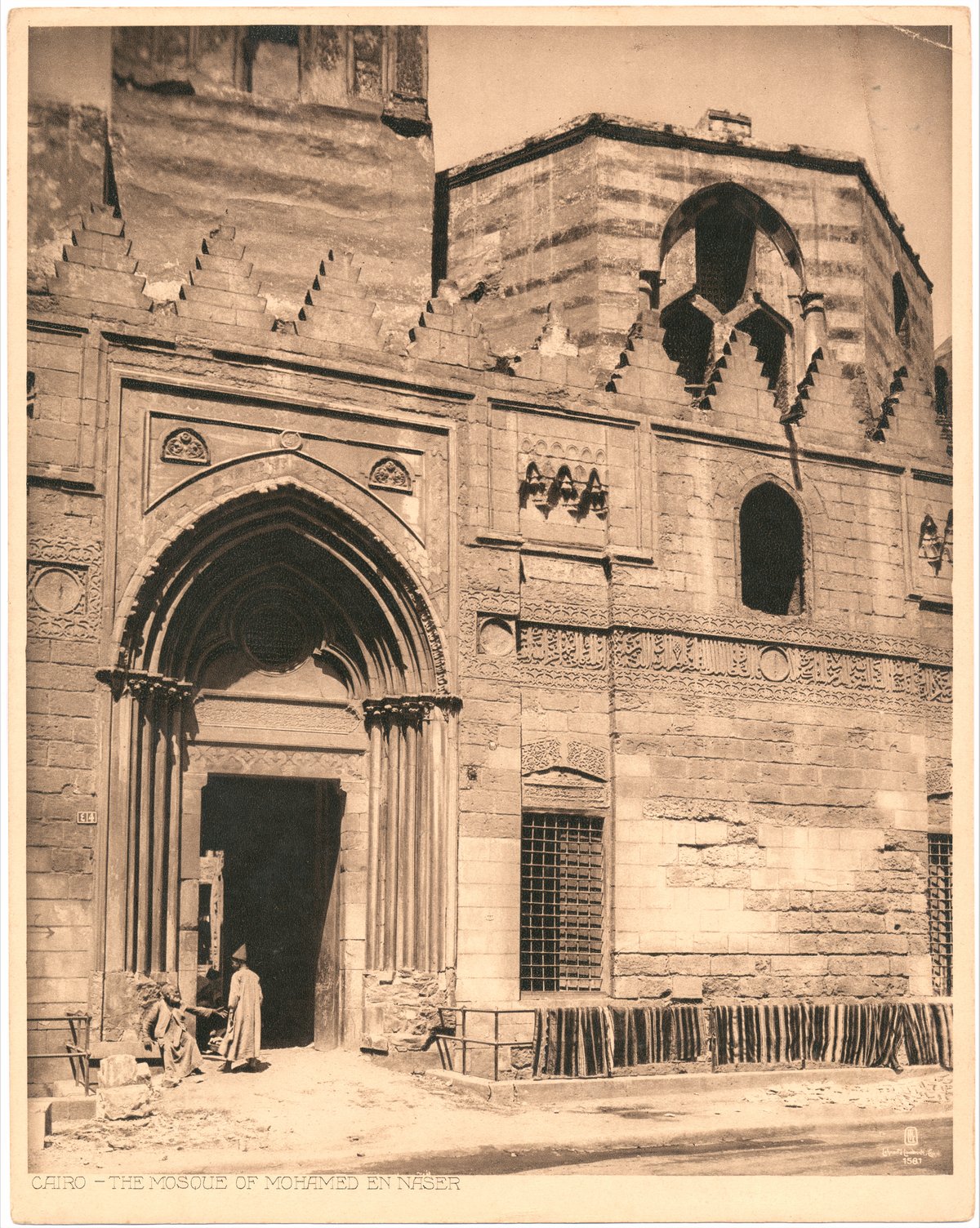 Historical photograph of Al-Nassir Mohamed Mosque in Cairo, Egypt, taken in 1936