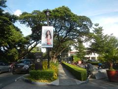 Santuario de San Antonio Parish Church in Forbes Park Makati with adjacent San Antonio Plaza and chapels