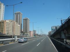 View of South Luzon Expressway and Metro Manila Skyway from a bus driver's perspective, Makati City, Philippines