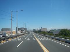 South Luzon Expressway and Metro Manila Skyway in Makati City with multiple elevated highways and traffic