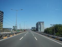 Aerial view of South Luzon Expressway and Metro Manila Skyway interchange in Makati City with traffic