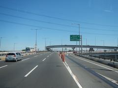 View of South Luzon Expressway and Metro Manila Skyway from a bus in Makati City, Philippines