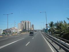 View of South Luzon Expressway and Metro Manila Skyway from bus driver's perspective in Makati City