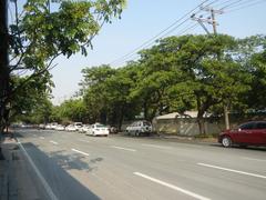 Zuellig Building and One Roxas Triangle at the corner of Paseo de Roxas and Makati Avenue in Makati City, Philippines as seen from Buendia Flyover