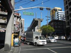 Claro M. Recto Bridge III over Estero de San Lazaro with surrounding streets and landmarks in Santa Cruz, Manila