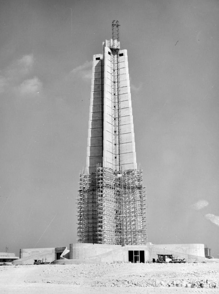 Construction of Plaza de la Revolución in Havana, Cuba