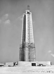 Construction of Plaza de la Revolución in Havana, Cuba
