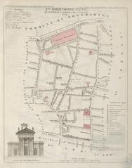 Historic map of 2nd arrondissement, Faubourg Montmartre quarter, Paris