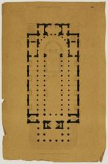Architectural drawing plan of Saint-Vincent-de-Paul church in Paris