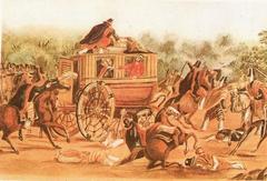 Artistic interpretation of Barranca Yaco ambush where northern leader was assassinated
