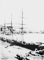 Cutty Sark historic sailing ship docked at the port