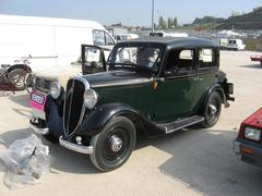Classic Fiat 508 Balilla vintage car in black at Imola Circuit in 1932