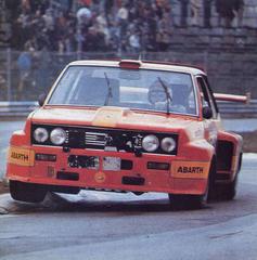 Giorgio Pianta driving Fiat Abarth 031 at 1975 Automotive Tour of Italy Imola round