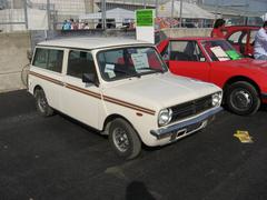 Austin Mini Clubman Estate car parked at Imola Circuit Italy