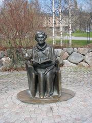 Statue of Astrid Lindgren outside Junibacken in Stockholm