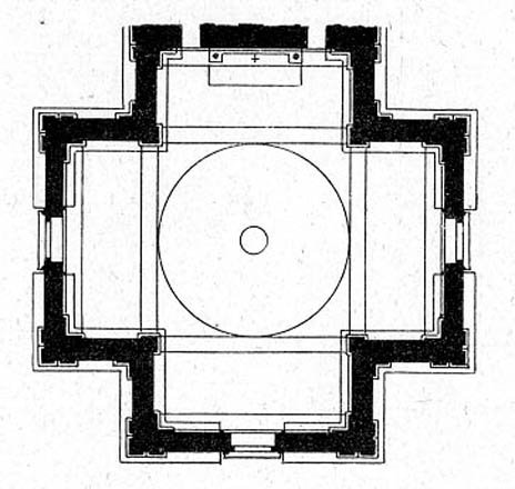 Floor plan of Sta. Maria delle Carceri church in Prato by P. Laspeyres