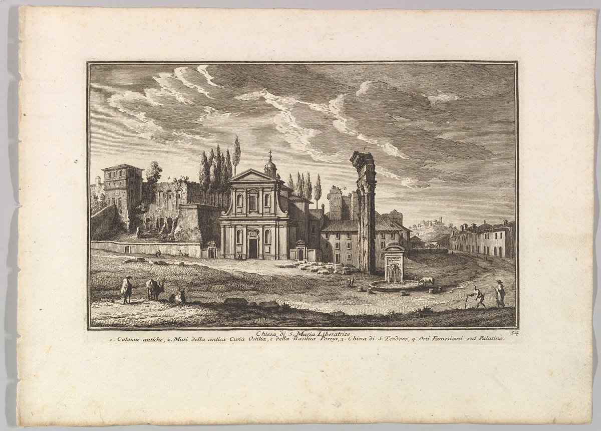 Historic print of Chiesa di Santa Maria Liberatrice church in Rome