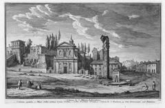 Architectural engraving of S. Maria Liberatrice church by Giuseppe Vasi