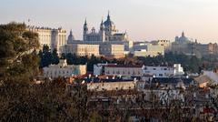 Panoramic cityscape of Madrid with skyline and buildings