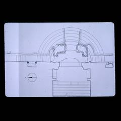 Architectural floor plan of unidentified religious building possibly Basilica di San Pietro from 1966