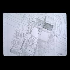 Reconstruction of unidentified religious building resembling Basilica di San Pietro, 1966 architectural drawing