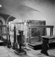 Tomb of Cardinal Rafael Merry del Val in the crypt beneath St. Peter's Basilica