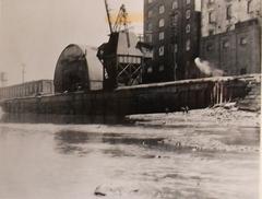 Boys explore the drained Lachine Canal in early 20th Century Montreal