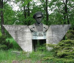 Memorial of major Ľudovít Kukorelli, hero of the Slovak National Uprising, unveiled in 1978 at the Military Aviation School in Košice