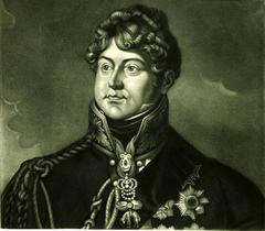 Engraved portrait of George IV of the United Kingdom in 1821