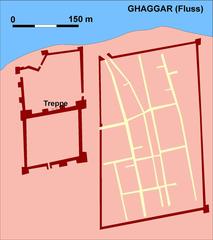 Map of ancient city Kalibangan in Indus Valley Civilization