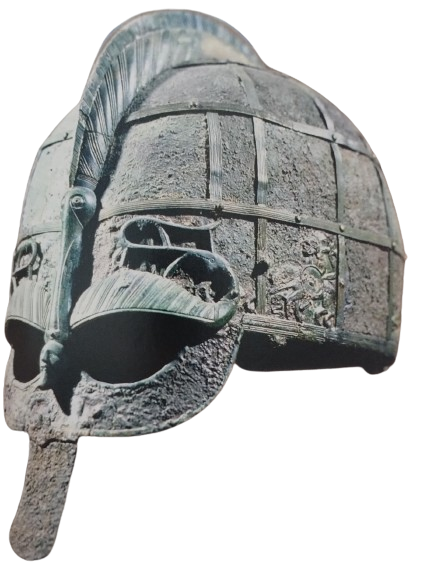 Elmo Viking 5th century bronze and iron helmet from Stockholm Historical Museum