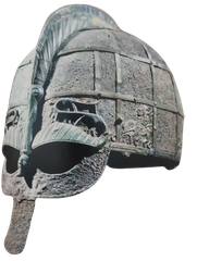 Elmo Viking 5th century bronze and iron helmet from Stockholm Historical Museum