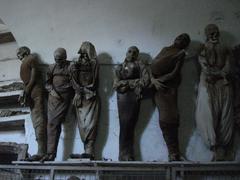 Men's corridor with skulls and bones on display in Capuchins' Catacombs